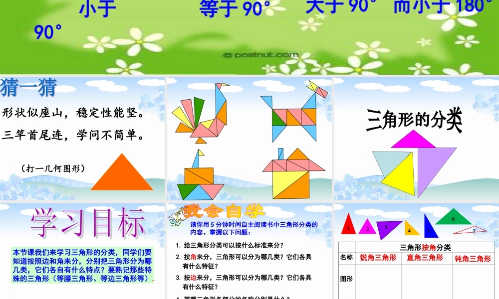 小学数学2011版本小学四年级三角形分类-(3)