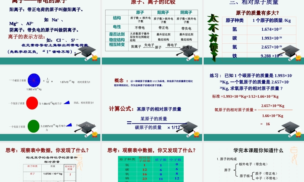课题2《原子的结构》(第二课时)