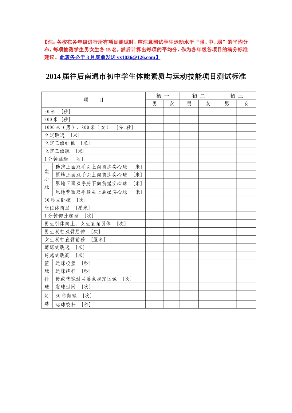 体能素质与运动技能测试项目标准建议(发送稿)_第1页