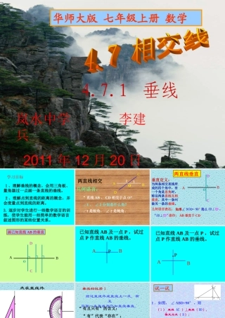 华师大版七年级上册471垂线