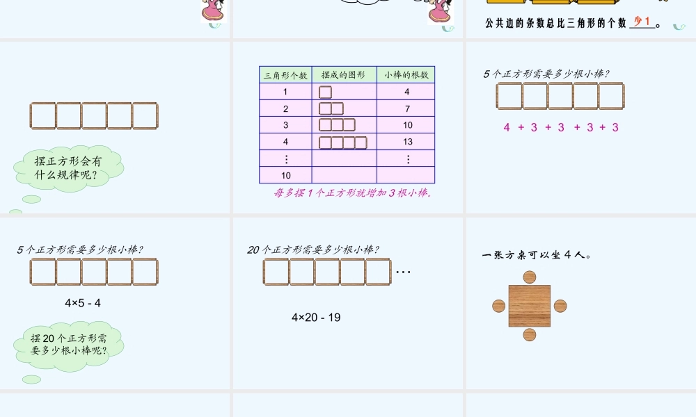 小学数学北师大2011课标版四年级图形中的规律课件PPT北师大版四年级数学下册课件