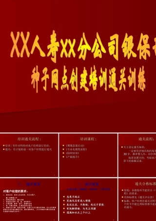 银行保险种子网点通关训练操作流程要求标准