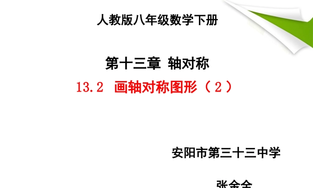 13.2-画轴对称图形(2)用坐标表示轴对称.2画轴对称图形(2)