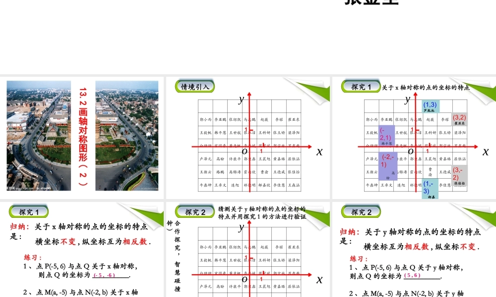 13.2-画轴对称图形(2)用坐标表示轴对称.2画轴对称图形(2)