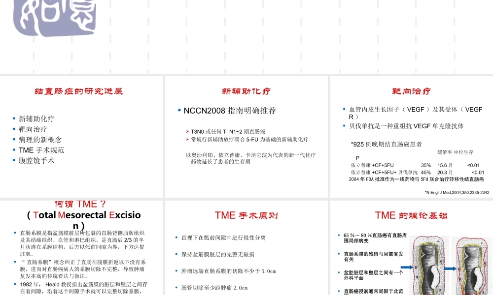 腹腔镜结直肠癌手术进展