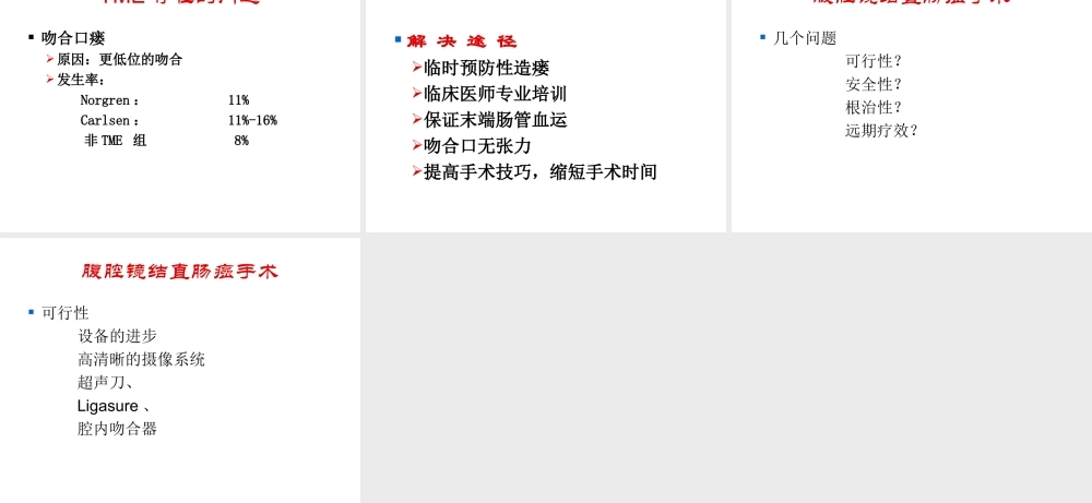 腹腔镜结直肠癌手术进展