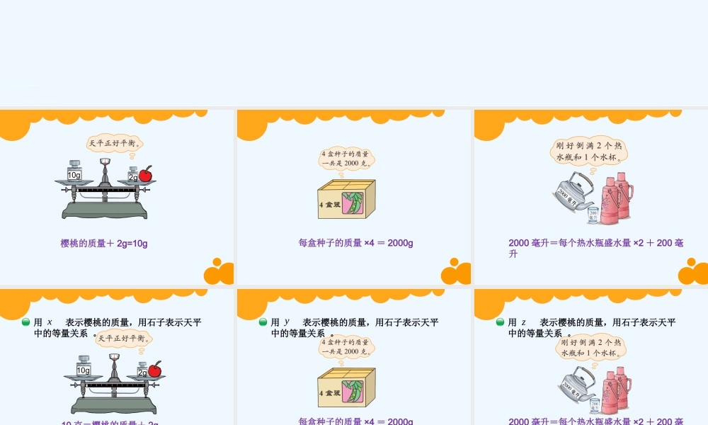 小学数学北师大2011课标版四年级《方程》课件-(2)