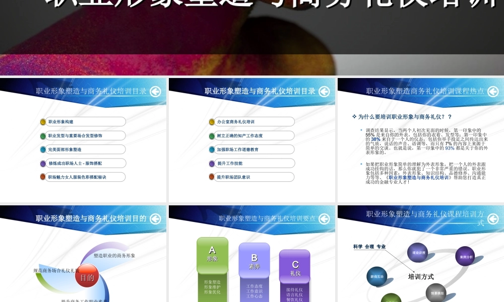 职业形象塑造与商务礼仪培训