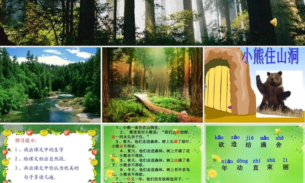 《小熊住山洞》教学课件