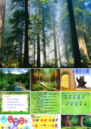 《小熊住山洞》教学课件