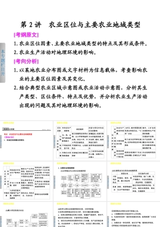 2013届高考地理二轮复习课件：专题五-第2讲-农业区位与主要农业地域类型