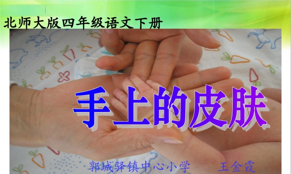 北师大版四年级语文下册《手上的皮肤》PPT课件
