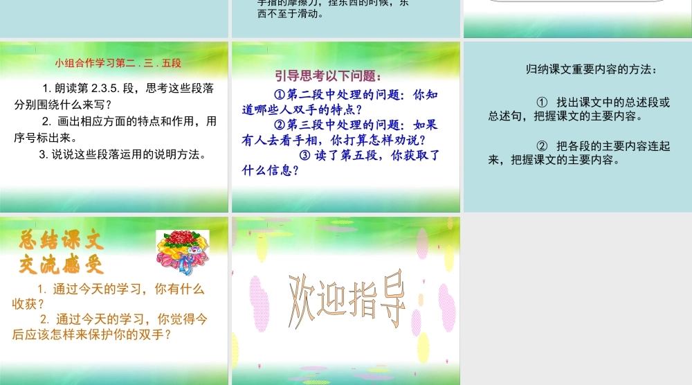 北师大版四年级语文下册《手上的皮肤》PPT课件