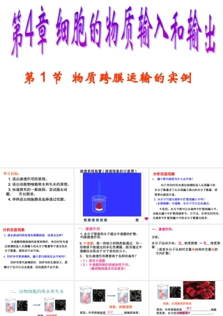物质跨膜运输