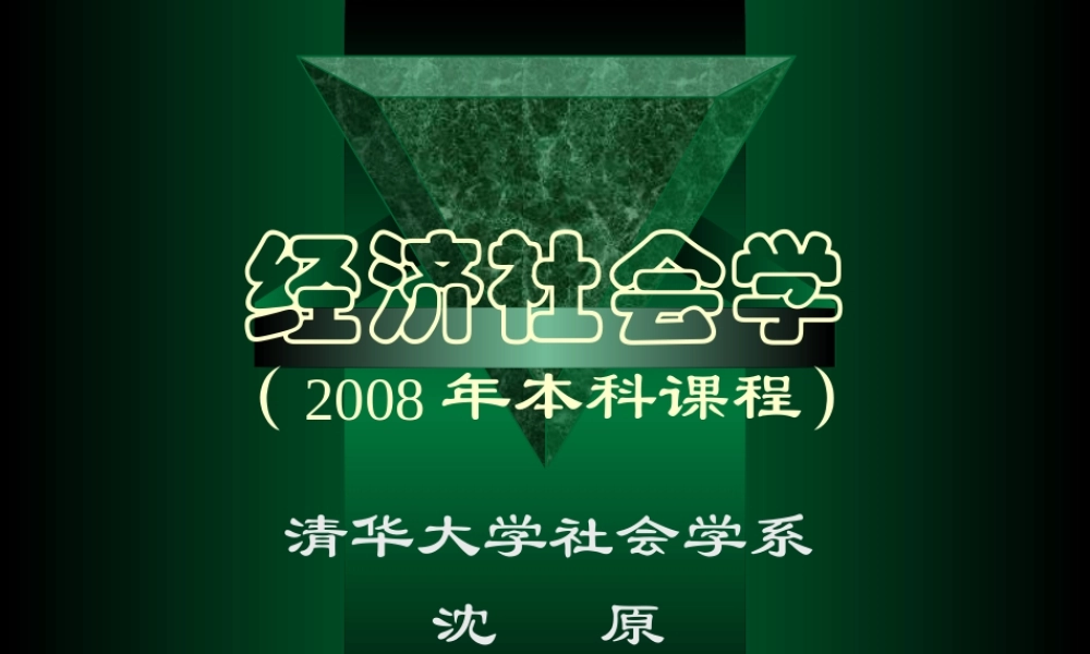 经济社会学课件1