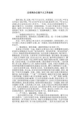 公安局办公室个人工作总结