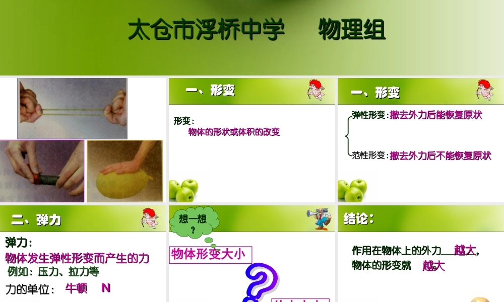 苏科版《8.1弹力和弹簧测力计》ppt课件