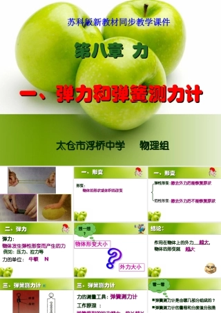 苏科版《8.1弹力和弹簧测力计》ppt课件