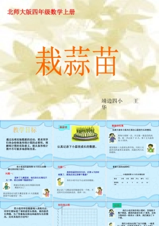 北师大版数学四年级上册《栽蒜苗》课件