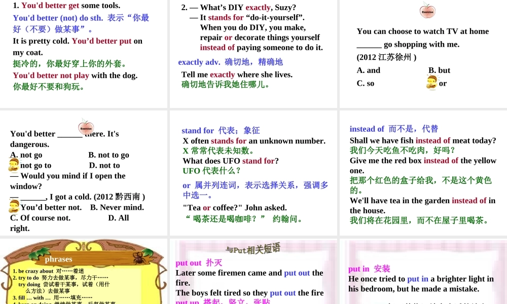 unit4Doityourself复习课件