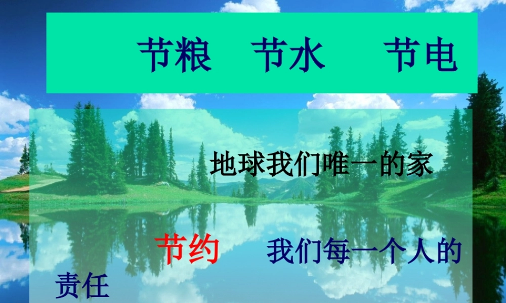 1111日《节粮节水节电》主题班会课件