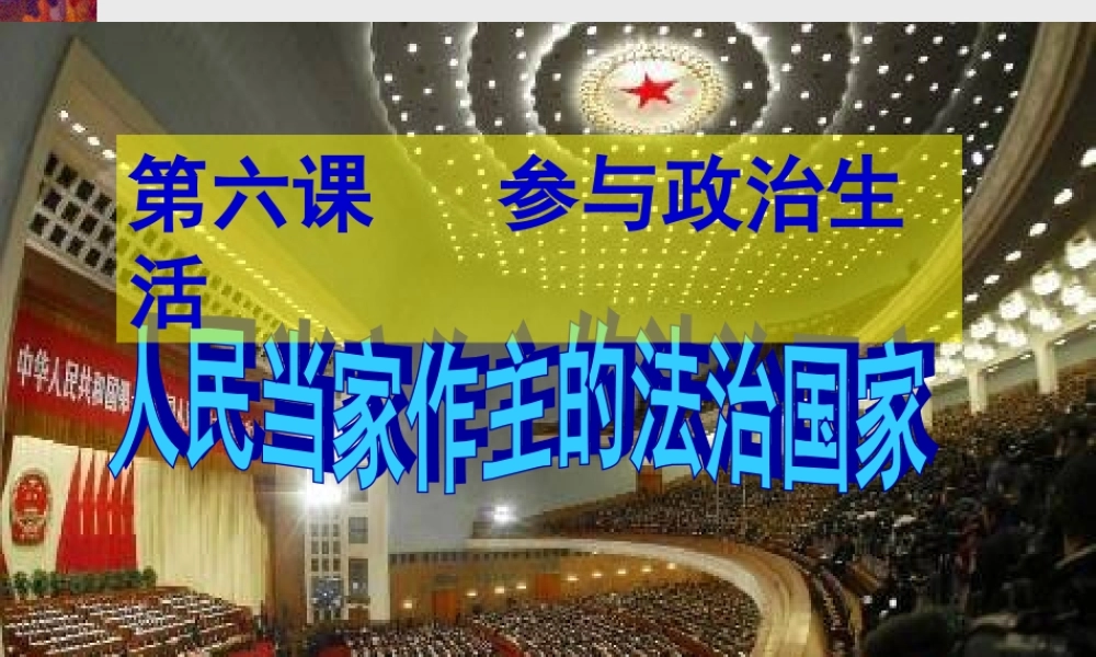 6-1人民当家做主的法治国家(课件)