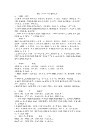 初中古诗文中考必背知识点