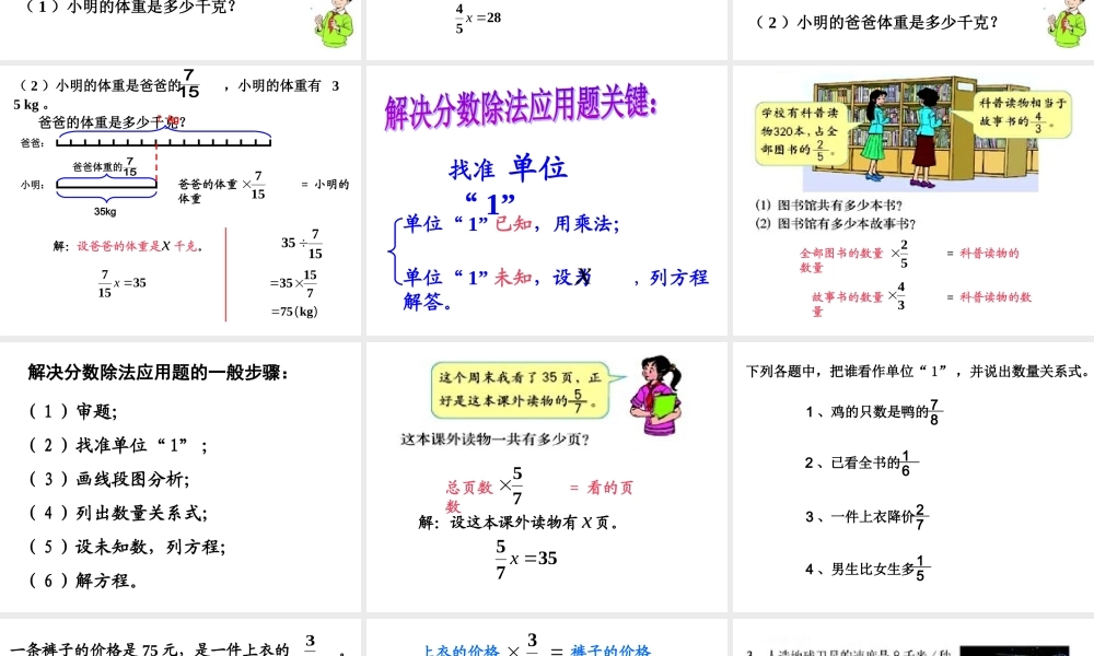 分数除法解决问题(1)--PPT课件