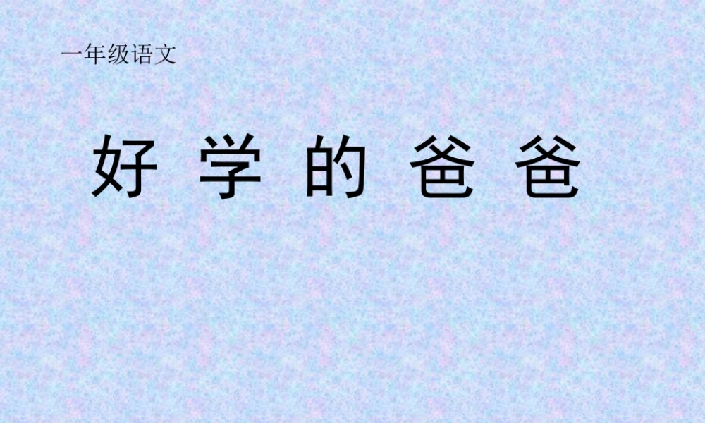 13好学的爸爸PPT