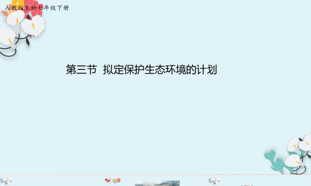 第三节拟定保护生态环境的计划