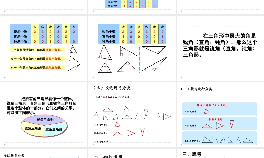 人教2011版小学数学四年级三角形分类-(2)