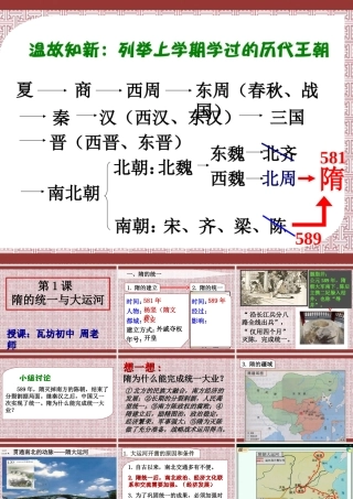 第1课隋的统一与大运河
