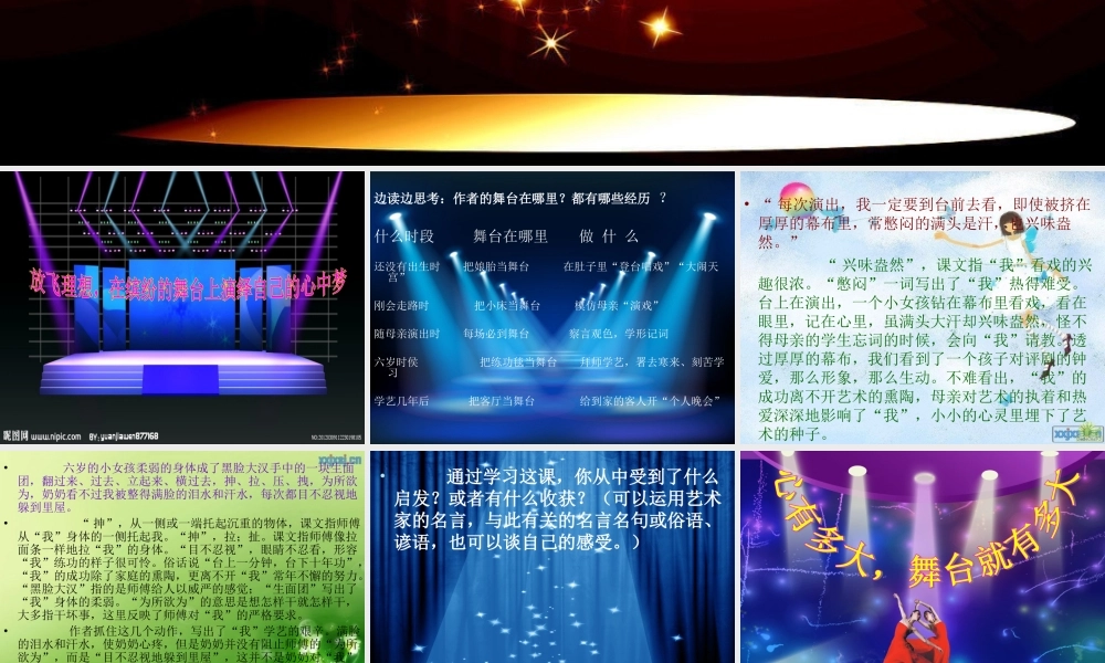 《我的舞台》演示文稿
