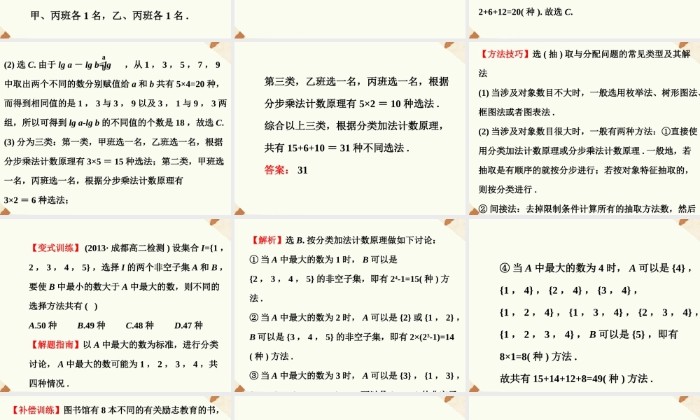 《1.1.2分类加法计数原理与分步乘法计数原理的应用》课件1