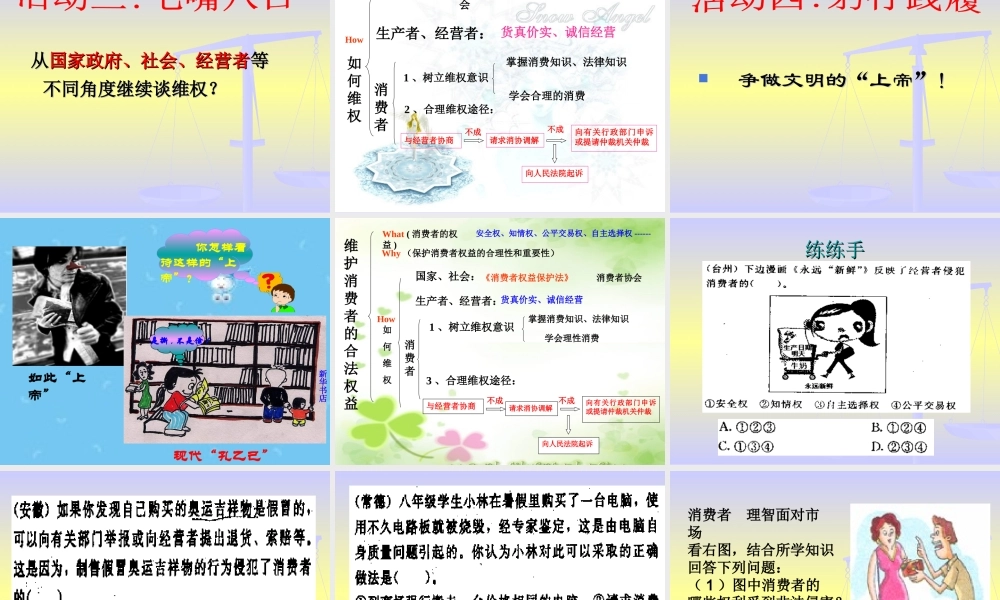 人教版高中思想政治课件《消费者的合法权益》