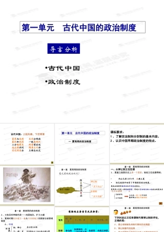 [名校联盟]山东省冠县武训高级中学高中历史必修一《第一单元+古代中国的政治制度》课件