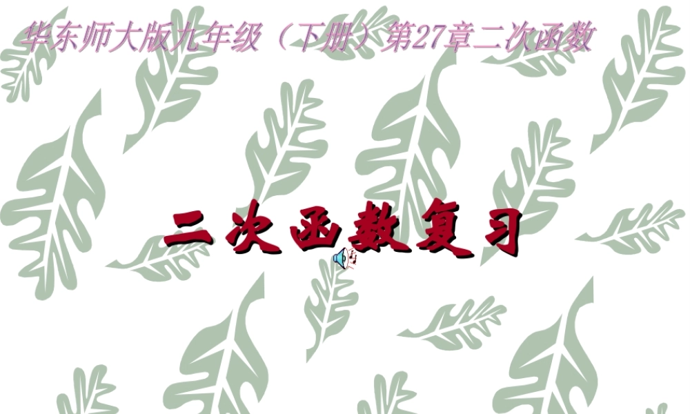二次函数复习