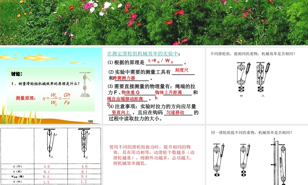 探究滑轮组的机械效率课件(上课)