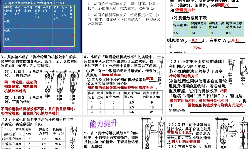 探究滑轮组的机械效率课件(上课)