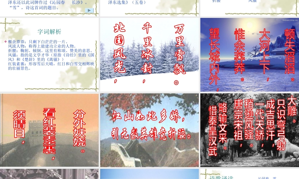 毛泽东词两首课件