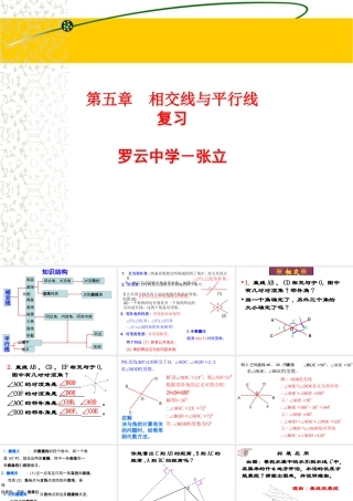相交线管理层平行线小结复习