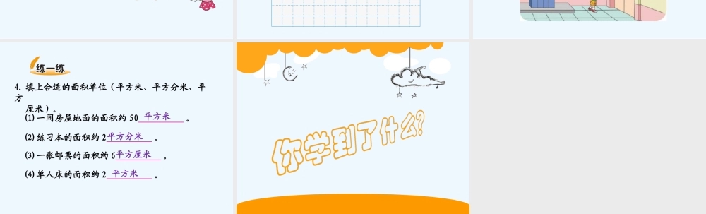 小学数学北师大2011课标版三年级面积单位-(2)