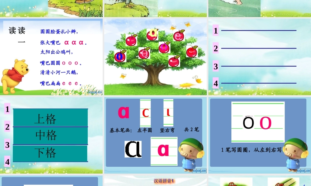 小学语文一年级上a-o-e-课件