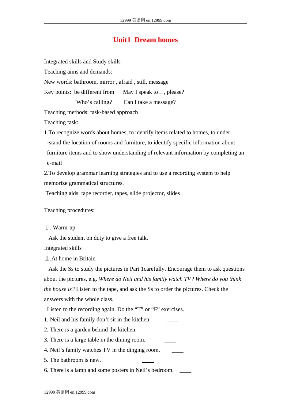 Unit1教案Dreamhomes(2)_第1页