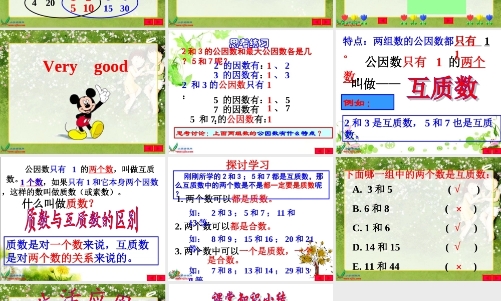 北师大版数学五年级上册《找最大公因数》PPT课件-(2)