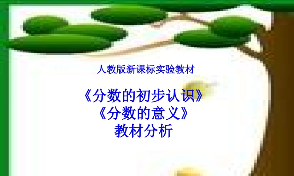 分数认识及意义教材分析定