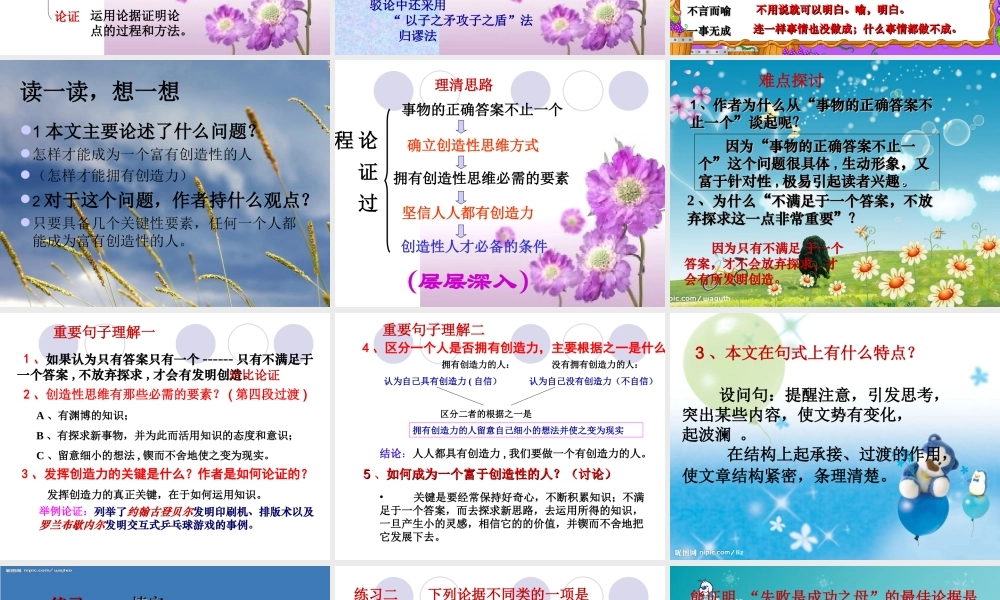 《事物的正确答案不止一个》ppt课件