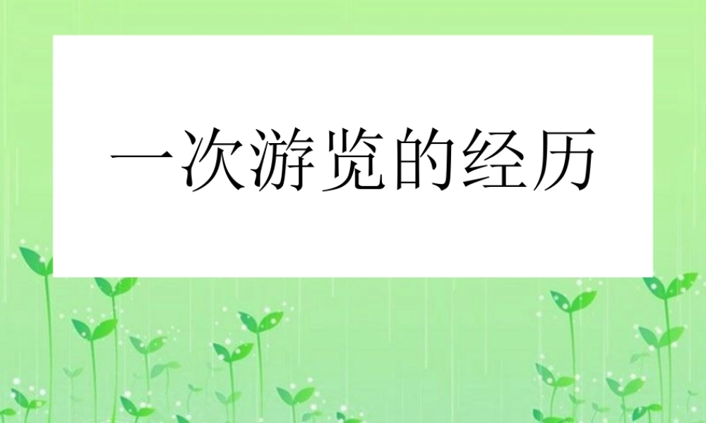 作文：记一次游览的经历