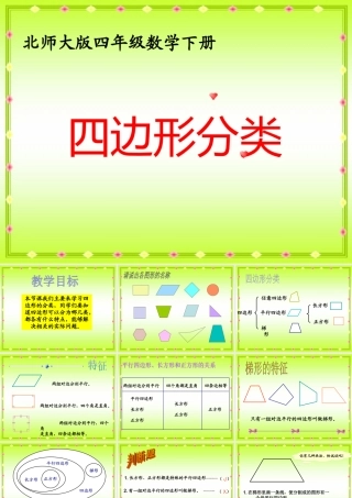 北师大版数学四年级下册《四边形分类》PPT课件之一2013