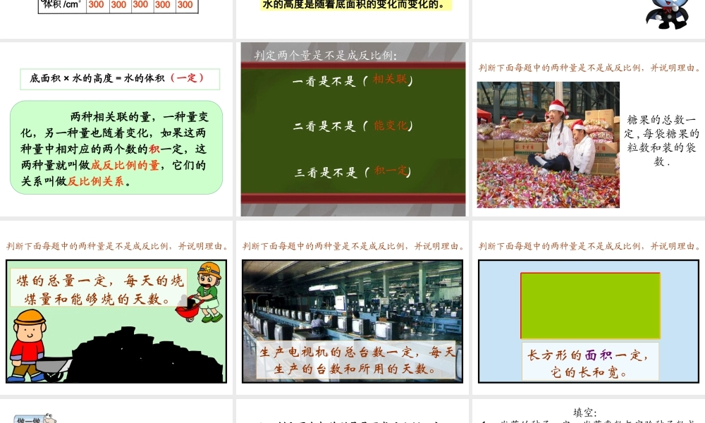 《成反比例的量》教学课件